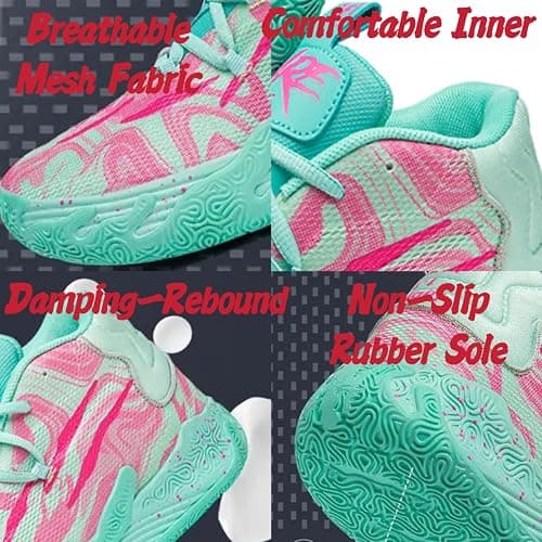 Wqsugnt Mens Multicolor High Top Basketball Shoes Non-Slip Breathable Running Shoes Fahsion Lightweight Outdoor Gym Sneakers thumbnail 2