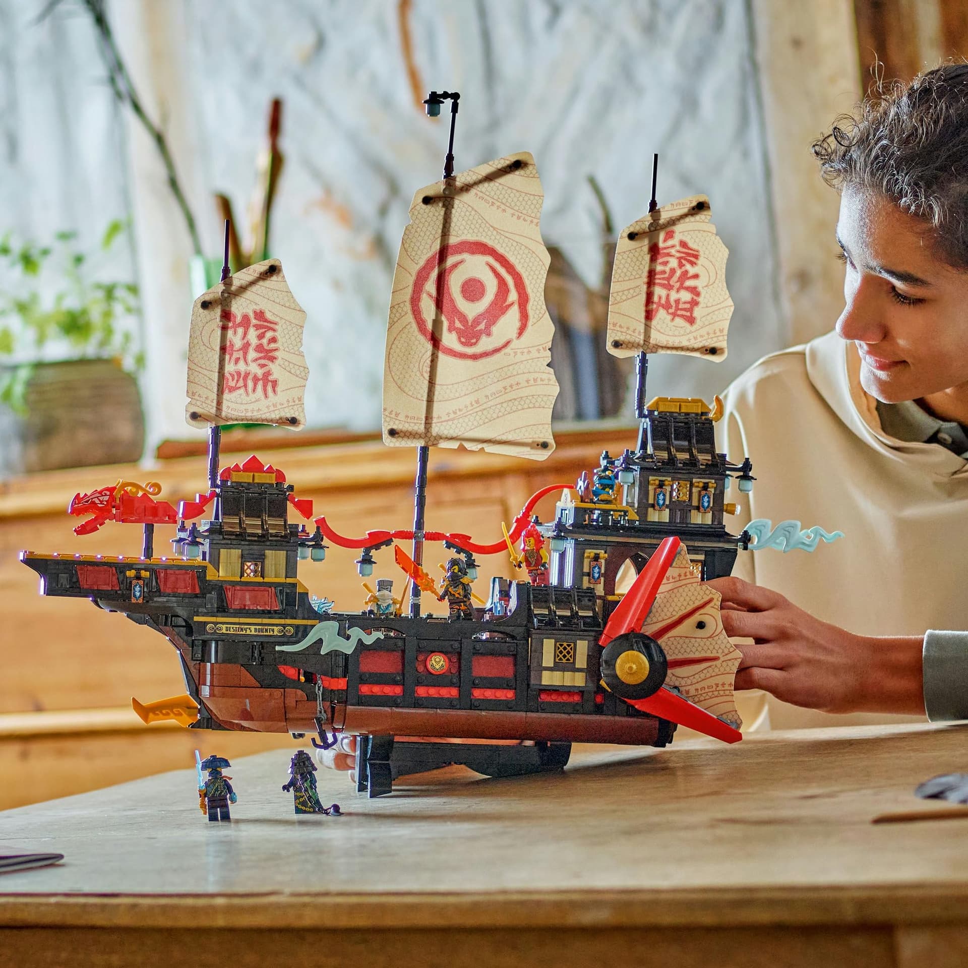 LEGO® NINJAGO® The Temple Bounty 71848 Ship Toy Building Kit with 6 Minifigures Including Cole, Fantasy Decor, Ninja Decorations for Kids, Toy Idea for Boys and Girls Aged 14 Years Old and up thumbnail 9