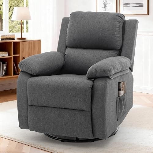 Korser Recliner Chair, 360 Swivel Rocker Chair for Adults, Small Rocking Recliner for Small Spaces, Upholstered Fabric Glider Recliner Nursery thumbnail 8