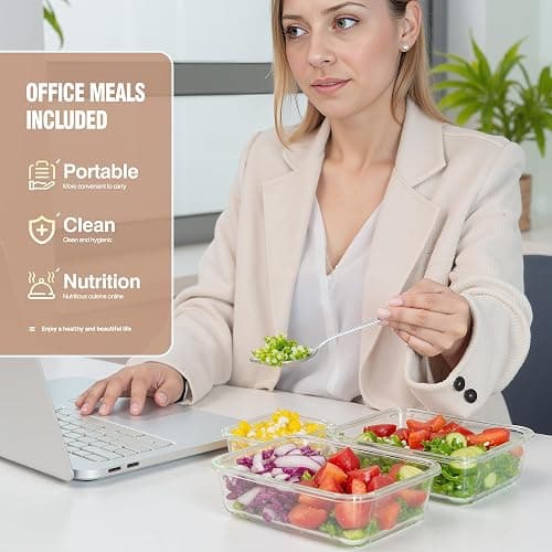 WWYH.DSS 10-Pack Meal Prep Containers with Snap Locking Lids, Glass Airtight Lunch, Food Storage Containers, Microwave, Oven, Freezer and Dishwasher Friendly, Gray thumbnail 8