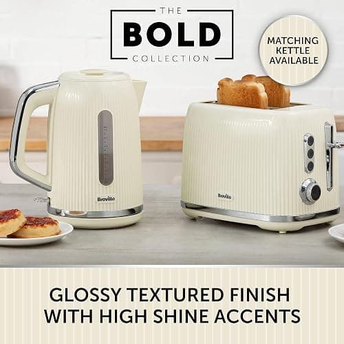 Breville Bold 2 Slice Toaster with High-Lift & Wide Slots | Cream & Silver Chrome [VTR003] thumbnail 6