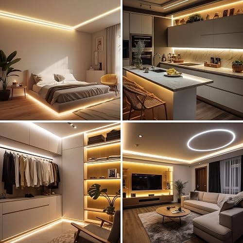 AXMOTUT COB LED Strip Light Warm White, High Bright LED Strips with 2400LEDs, RF Remote and UL Power Supply, 3000K Dimmable LED Lights for Bedroom, Kitchen, DIY Home Decoration thumbnail 6