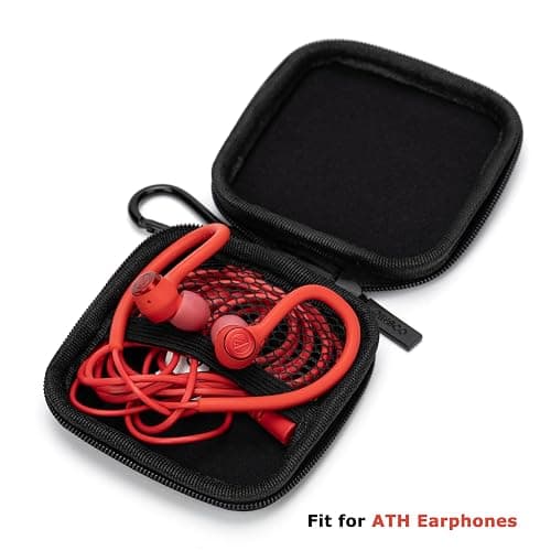 Ginsco Mini-Portable Hard Shell Square Earbuds Case for Apple EarPods/Samsung Galaxy Wired/Wireless Earbuds, Cell Phone Accessories Organizer with Carabiner for Earphones Tech Pouch thumbnail 3