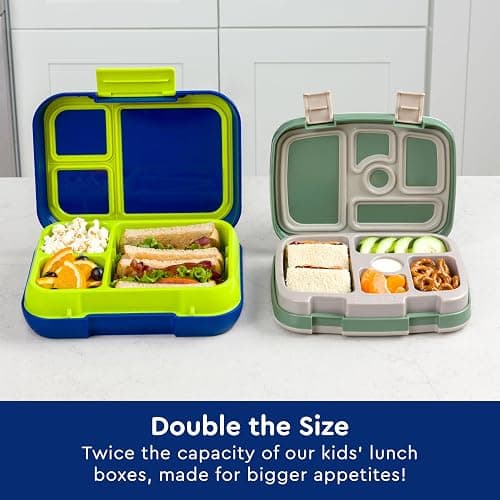 Bentgo Pop - Leak-Proof Lunch Box & Removable Divider for Ages 8+ & Teens - Lunch Container Holds 5 Cups of Food; 3-4 Compartments; Microwave/Dishwasher Safe; 2 Year Warranty (Navy Blue/Chartreuse) thumbnail 6