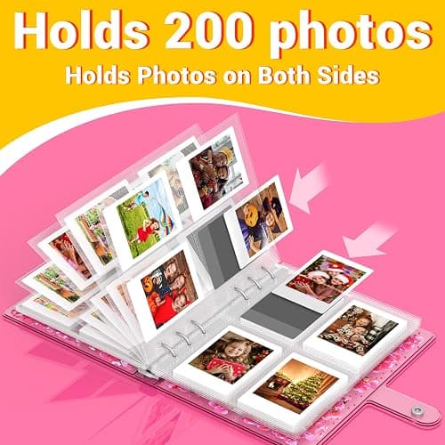 Kids Photo Album for Instax Mini, Photo Album for Polaroid, Applicable to Fujifilm Instax Mini 11 12 40 Kodak Mini Photo, Gift for 4 5 6 7 8 9 10 11 12 Year Old Girls (200 Photos) thumbnail 3
