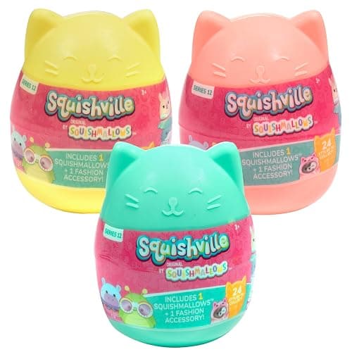 Squishmallows Squishville Series 12 Easter Eggs Mini Mystery Plush (3 Pack) Official Jazwares Plush - Collectible Soft & Squishy Blind Capsules - Gift for Boys, Girls & Kids - Image 1