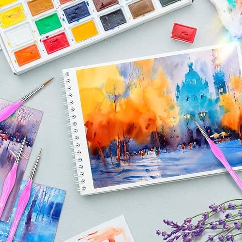 10PC Miniature Paint Brush for Fine Detailing, Detail Paint Brush,Small Painting Brushes for Art, Crafts, Acrylic, Watercolor, Model, Face, Paint by Number, Figurine (Magenta) thumbnail 2