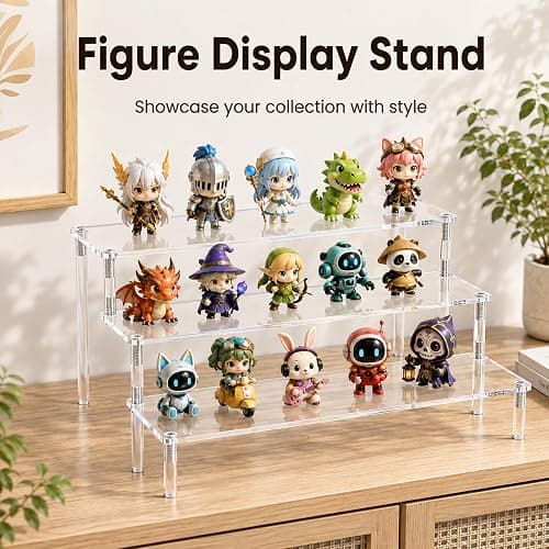 Clear Acrylic Display Riser, 3 Tier Display Stand 12 Inch Perfume Organiser | Riser Shelf for Amiibo Funko Figures, Cupcakes, Cologne, Cosmetics, Collectibles, Easy to Assemble, 1 Pack thumbnail 4