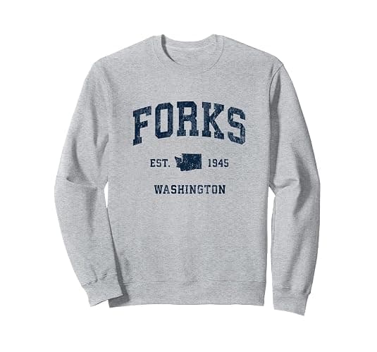 Forks Washington WA Vintage Athletic Navy Sports Design Sweatshirt - Image 1
