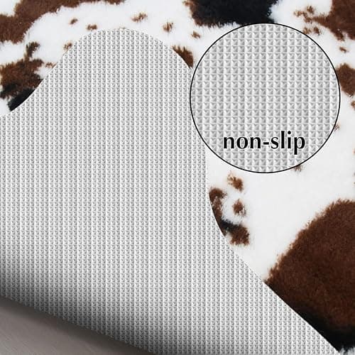 MACEVIA Cow Print Rug Faux Cowhide Rugs Cute Animal Area Carpet Western Decor for Living Room Bedroom with Anti-Slip Rubber Large Size 59" L x 47.2" W(4.9ft x 3.9ft) thumbnail 4
