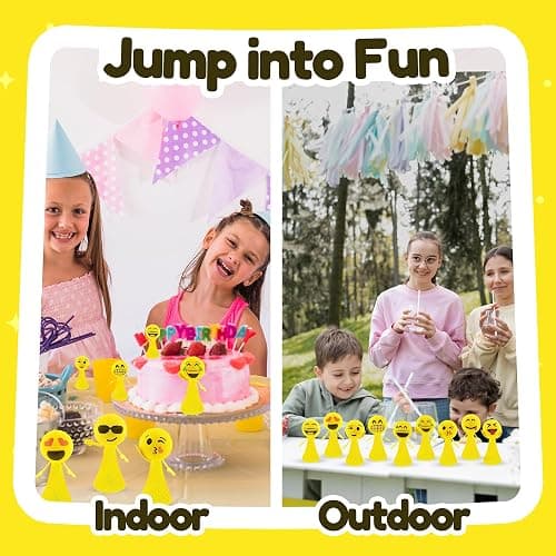 Liberty Imports 24 PCS Jumping Emoticon Popper Spring Launchers LED Light Up Toy Bouncy Party Favors Supplies and Goodie Bag Fillers for Kids, Toddlers (Classic Edition) thumbnail 8