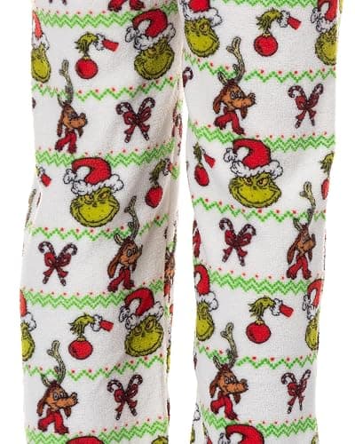 Dr. Seuss The Grinch Pajama Pants Women's Ugly Sweater Candy Canes Ornaments Lounge PJ Bottoms thumbnail 4