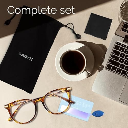 Gaoye Blue Light Blocking Glasses, Retro Round Eyewear Frame Anti Eyestrain Computer Glasses for Women Men (Tea Leopard/Transparent Lens) thumbnail 7