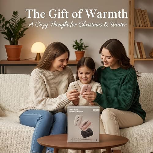 2 in 1 Magnetic Hand Warmers, Portable Rechargeable Pocket Heater, 45-60℃ 3-Level Adjustable with Digital Display, Skin- Friendly, Aluminum Alloy Inner Case for Outdoor Camping thumbnail 9
