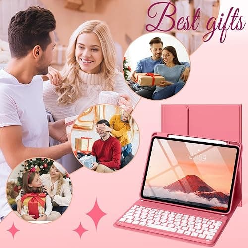 BQDIYOO Case for iPad 11th/10th Generation with Keyboard, 11-inch A16 & 10.9 inch 7 Colors Backlit Wireless Bluetooth Keyboard Case with Pencil Holder, Cover for iPad 11/10 Gen 2025/2022, Red thumbnail 9