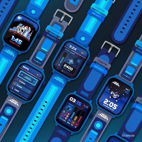 My Play Watch Mega Man Retro Gaming Smartwatch, Built from Mega Man™ 2 | Classic & Arcade Modes, No Wi-Fi or Bluetooth, Heart and Calories Tracking, Digital Watch, All Day Fitness, Includes 2 Bands thumbnail 3