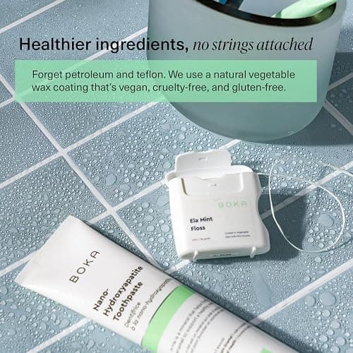 Boka Ela Mint Expandable Woven Dental Floss, Made from Plant-Based Vegetable Wax, Teflon-Free, 30 Yards of Waxed Floss (Pack of 1) thumbnail 3
