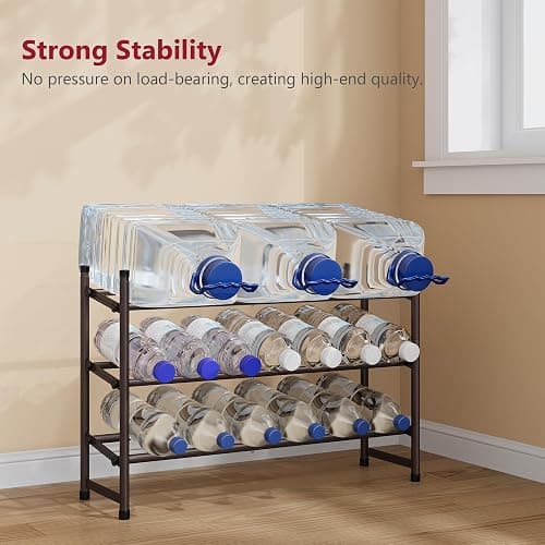 Tajsoon 3 Tier Expandable Shoe Rack for Closet, 28“-41“Adjustable & Stackable Shoe Shelf Storage, Metal Shoe Rack Organizer for Front Door Entrance, Closet, Garage, Entryway, Bronze thumbnail 4