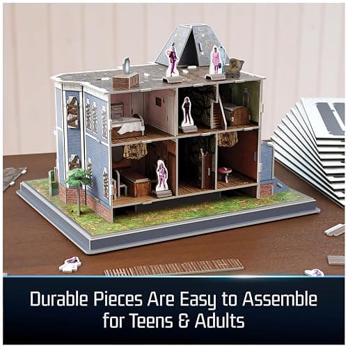 4D Build, Stranger Things Creel House 3D Model Kit with Stand, Stranger Things Collectibles & Desk Decor, Adult Puzzle, Building Toys, 179 Pieces, 3D Puzzles, Gift Ideas for Ages 12 & Up thumbnail 5