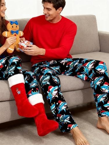Soophiea Mens Christmas Halloween Pajama Pants Sleep Bottoms Pj Pants with Pockets thumbnail 5