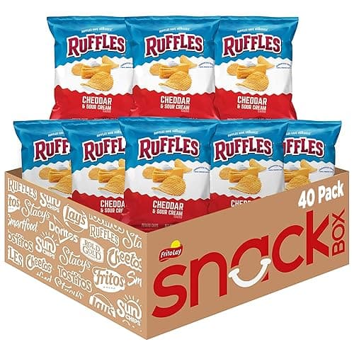 Ruffles Potato Chips, Cheddar Sour Cream, 1oz (40 Count) - Image 1