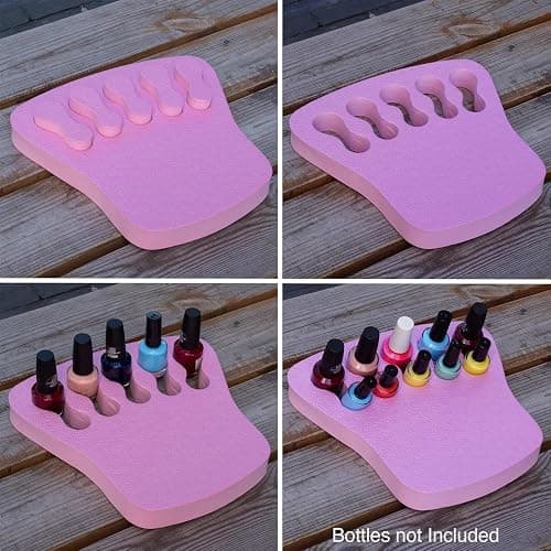 ButterFox Nail Polish Organizer Holder, Nail Art Manicure Hand Stand Mat Rest Work Station (Pink) thumbnail 2