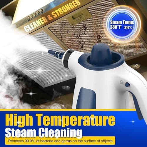 Hand Held Steam Cleaner, Portable Steam Cleaners, Steam Cleaner Handheld, Comes with 12-Piece Accessories for Multi-Surface Stain Removal, Perfect for Stain Removal, Car, Sofa, Floor, Bathroom, Window thumbnail 2