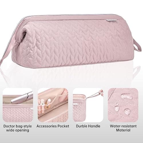 KarSyon Shark Flex Style Case for Dyson Airwrap Hair Dryer Brush Revlon Hair Tools Travel Bag Carrying Case Flat Curling Iron Organizer (Pink) thumbnail 5