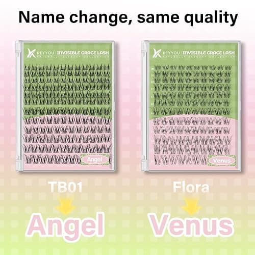 KEYYOU Angel lash Clusters Kit Lash Extension Kit D Curl 144Pcs Eyelash Extension Kit Wispy Natural Invisible Band Lash Kit with Waterproof DIY Lash Extension Kit at Home(Angel-D-8-18MIX) thumbnail 7