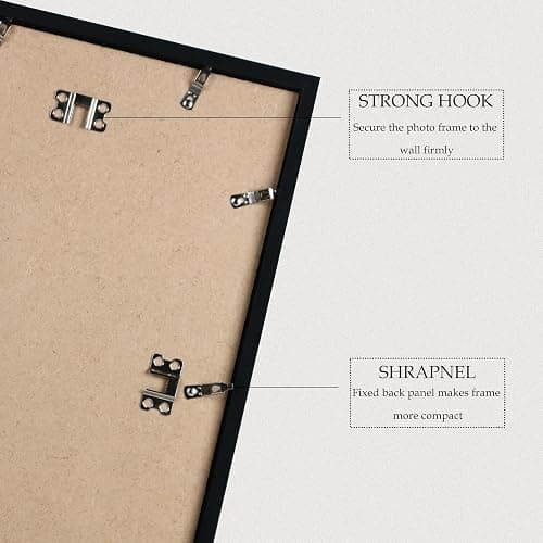 Wiscet 16x24 Picture Frame Set of 3, for Wall Gallery Photo Frames, Black | Display Pictures 12x18 with Mat or 16 x 24 Poster Frame without Mat thumbnail 6