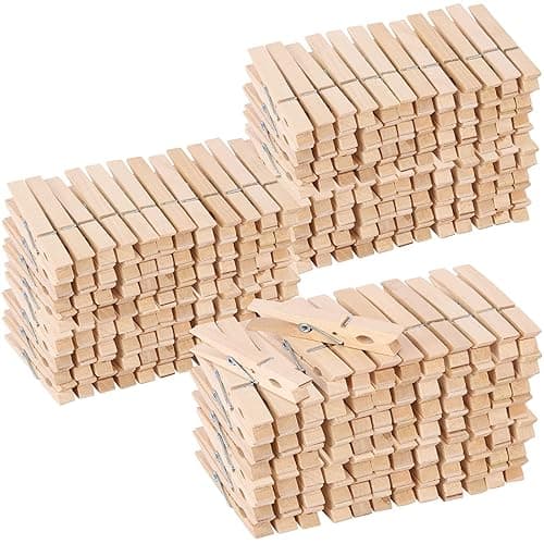500pcs Large Wooden Clothespins - Heavy Duty Wood Pegs Clothes Pins for Laundry Hanging Clothing - Wood Pins for DIY Crafts - Wood-500pcs-3 Inch