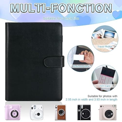 First-zgel Kpop Photocard Binder, PU Leather A5 Photocard Holder with 200 Pocket, K-Pop Korean Pop Photocard Holder Binder Book, 4 Photo Style Photo Card Album Trading Cards Organizer(Black) thumbnail 6