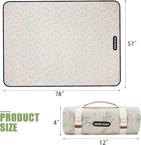 Picnic Outdoor Blankets Waterproof Extra Large - Beach Mat Sand Free Foldable with Carry Strap | Portable Camping Blanket | Park Blanket for Grass Park, Hiking, Travel, Concerts, Indoor(Multi Flower) thumbnail 3