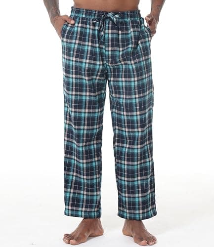 Kinglaman 4 Pack Men' s Flannel Pajama Pants Plaid PJ Bottoms Soft Warm Cotton Lounge Sleepwear with Pockets thumbnail 2