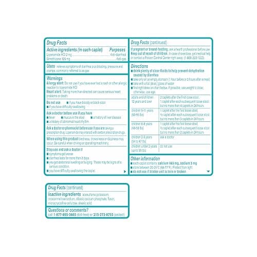 Imodium A-D Diarrhea Relief Caplets with 2 mg Loperamide Hydrochloride, Anti-Diarrheal Medication to Help Control Symptoms of Diarrhea Due to Traveler's Diarrhea, Easier to Open, 12 ct thumbnail 8