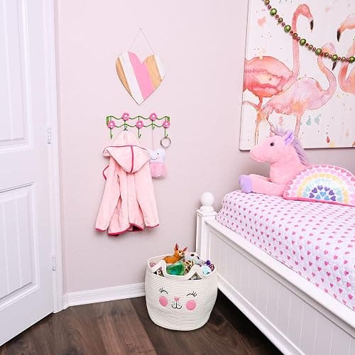 Galashield Kids Coat Rack Wall Mount Hooks for Kids Room Flower Design Hook for Boys and Girls Towel, Clothes, Hat, Backpack Hanger thumbnail 2