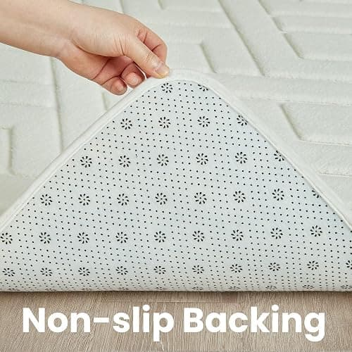Macgace Ultra Soft Cream White Area Rug for Living Room, 5x7 Modern Geometric Shag Rugs with Nonslip Backing for Bedroom, Washable Fuzzy Carpet for Cozy Kids Girls Room Nursery thumbnail 7