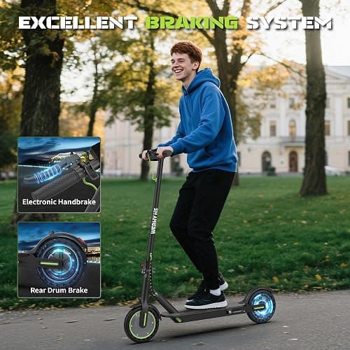 Electric Scooter, 10"/8.5" Solid Tire, 500W/350W Powerful Motor & 19/22 MPH Top Speed, 28/25/22/16 Miles Long Range, Folding E Scooter with Dual Braking for Teens and Adults thumbnail 8