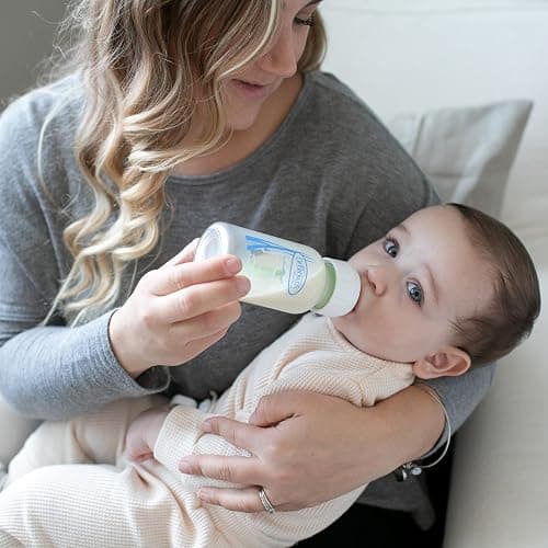 Dr. Brown's Anti-Colic Options+ Narrow Glass Baby Bottle with Level 1 Slow Flow Nipple, BPA-Free, 4 oz/120mL, 4-Pack thumbnail 10