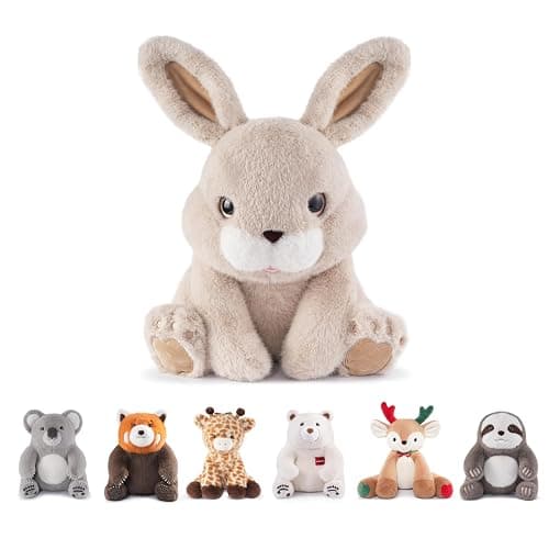 Niuniu Daddy 14" | 3.5 Pound Rabbit Weighted Bunny Stuffed Animals, Large Hugging Plush Animal Toys for Kids Adults Baby, Large Body Pillow for Sleep Gifts Presents Birthday Christmas Holiday - Image 1