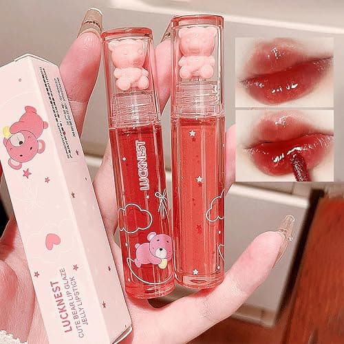 6Pcs Bear Lip Glaze Jelly Lipstick, Liquid Lipstick Cute Bear Lipgloss Moisturizing Lip Stain Plumping Water Lip Gloss Waterproof Long Lasting Cheek Rouge Tint Cosmetics Beauty Makeup thumbnail 2