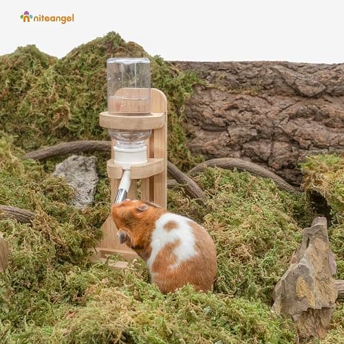 Niteangel Water Bottle with Stand for Syrian Dwarf Hamsters Gerbils Mice Rats Degus Small pet Rodents(White) thumbnail 4