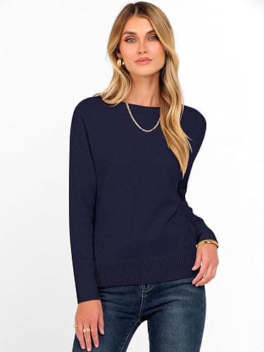 ANRABESS Womens Long Sleeve Rolled Neck Casual Soft Lightweight Basic Pullover Sweater Top 2025 Fall Shirt Work Outfits thumbnail 3