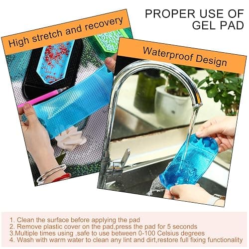 Blulu 6 Pieces Diamond Art Painting Accessories Anti-Slip Tools Sticky Mat Diamond Painting Trays Sticky Gel Pad Universal Mount Holder 5.6 x 3.3 Inch for Adults Art Supplies(Colorful Color Style) thumbnail 4