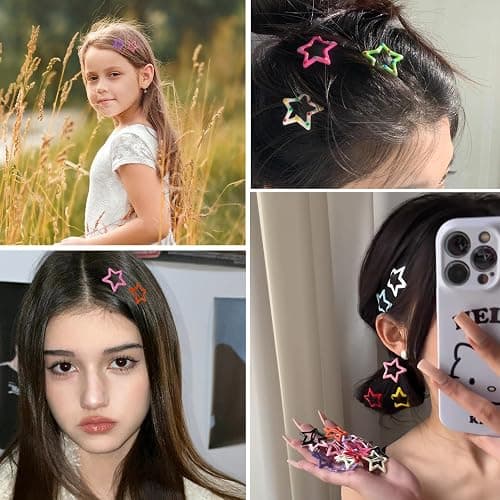CYBAUG 60 Pcs Y2K Star Hair Clips for Girls – Cute Candy Color Hair Accessories, Star Barrettes for Everyday Wear and Parties thumbnail 5