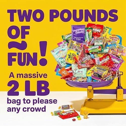 Ultimate Assorted Candy Party Mix - 2 LB Bag - Mega Variety Bulk Assortment - Individually Wrapped Candy - Queen Jax - Variety Pack thumbnail 3
