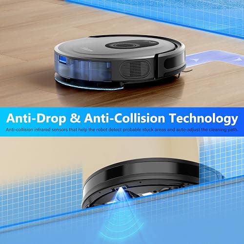 Tikom Robot Vacuum and Mop Combo, 5000Pa Robotic Vacuum Cleaner, 150 Min Max, App & Remote Control, Ideal for Hard Floor, Carpet, Pet Hair, Self-Charge(G8000 Max) thumbnail 5
