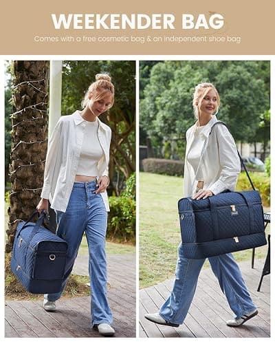 LOVEVOOK Large Travel Duffle Bag, Weekender Bags for Women With Shoe Compartment, Overnight Hospital Bag For Women Labor Delivery, Carry on Bag Personal Item Travel Bag, Yoga Gym Duffel Bag thumbnail 2