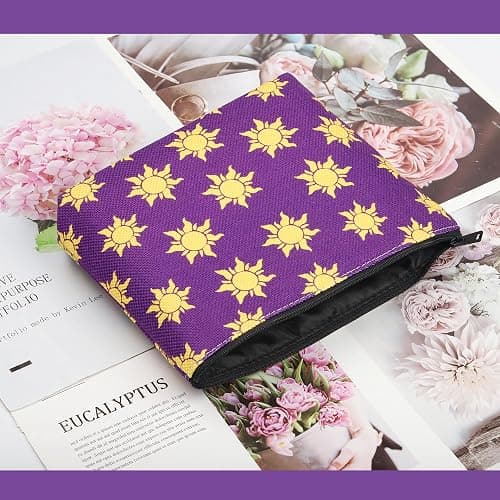 CMNIM Gold Sun Makeup Bag Sun Princess Inspired Gift Fairytale Themed Gifts for Fans Makeup Zipper Pouch Bag thumbnail 3