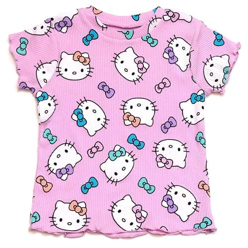 Hello Kitty Ribbed T-Shirt and Shorts Outfit Set Newborn to Little Kid Sizes (0-3 Months - 7-8) thumbnail 3
